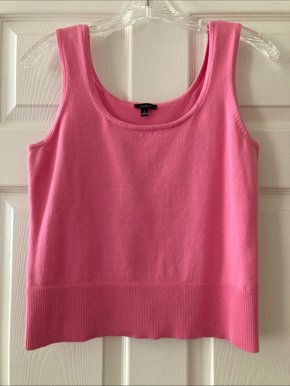 Talbots Bright Pink Rib-Hem sweater Tank